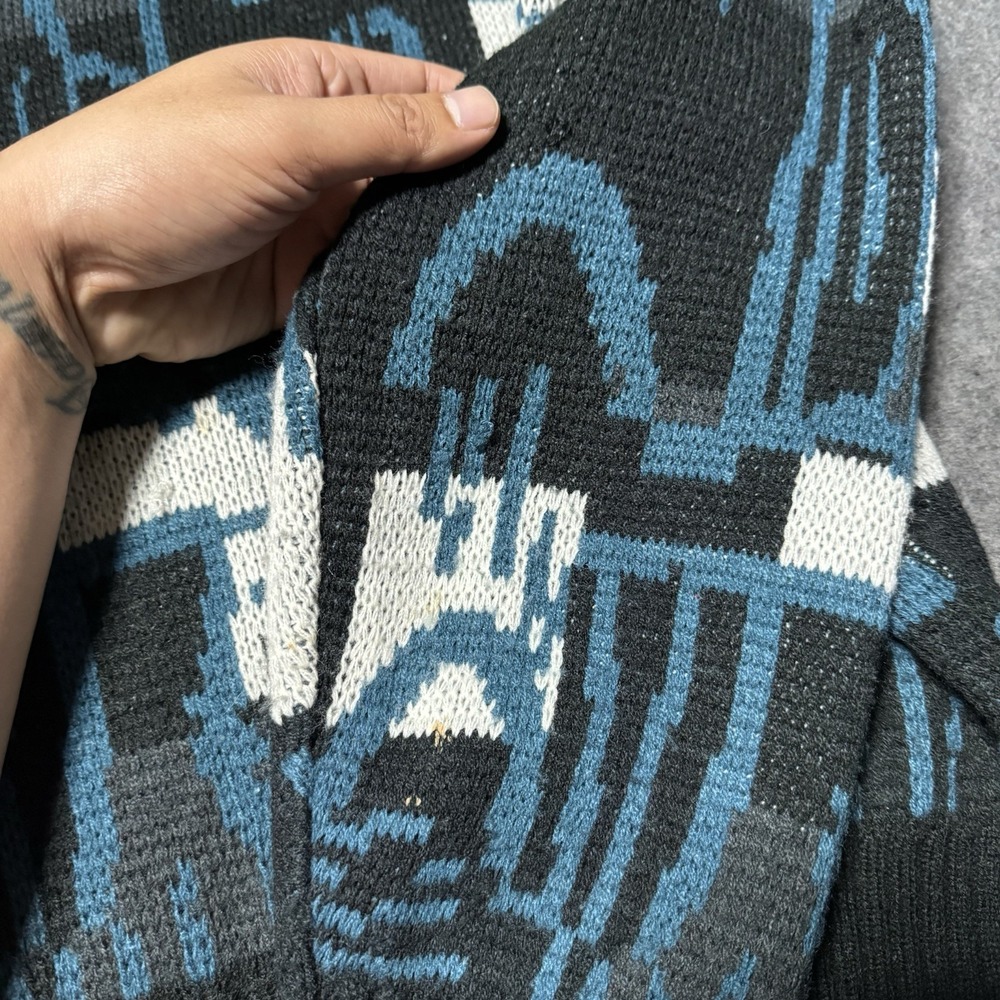 VTG 90s Townsend Lake Abstract Geometric Art Knit Sweater Mens M Grandpa Indie - Picture 3 of 9